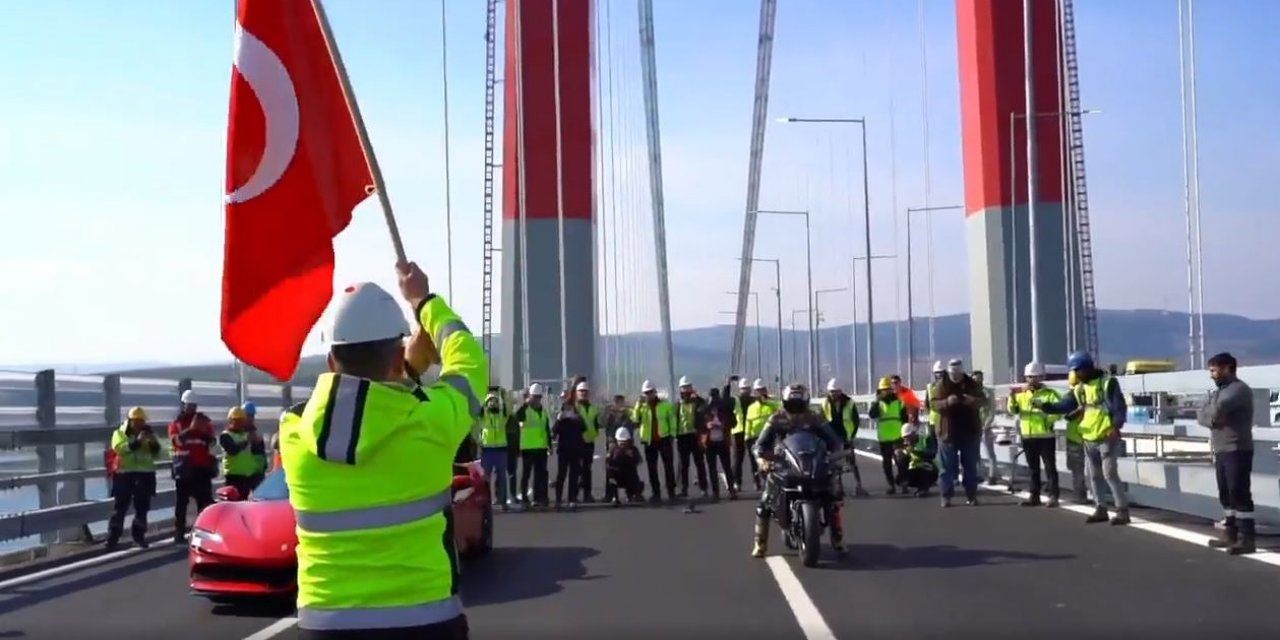 Asfalt ağladı! Çanakkale Köprüsü'nden rüzgar gibi geçtiler