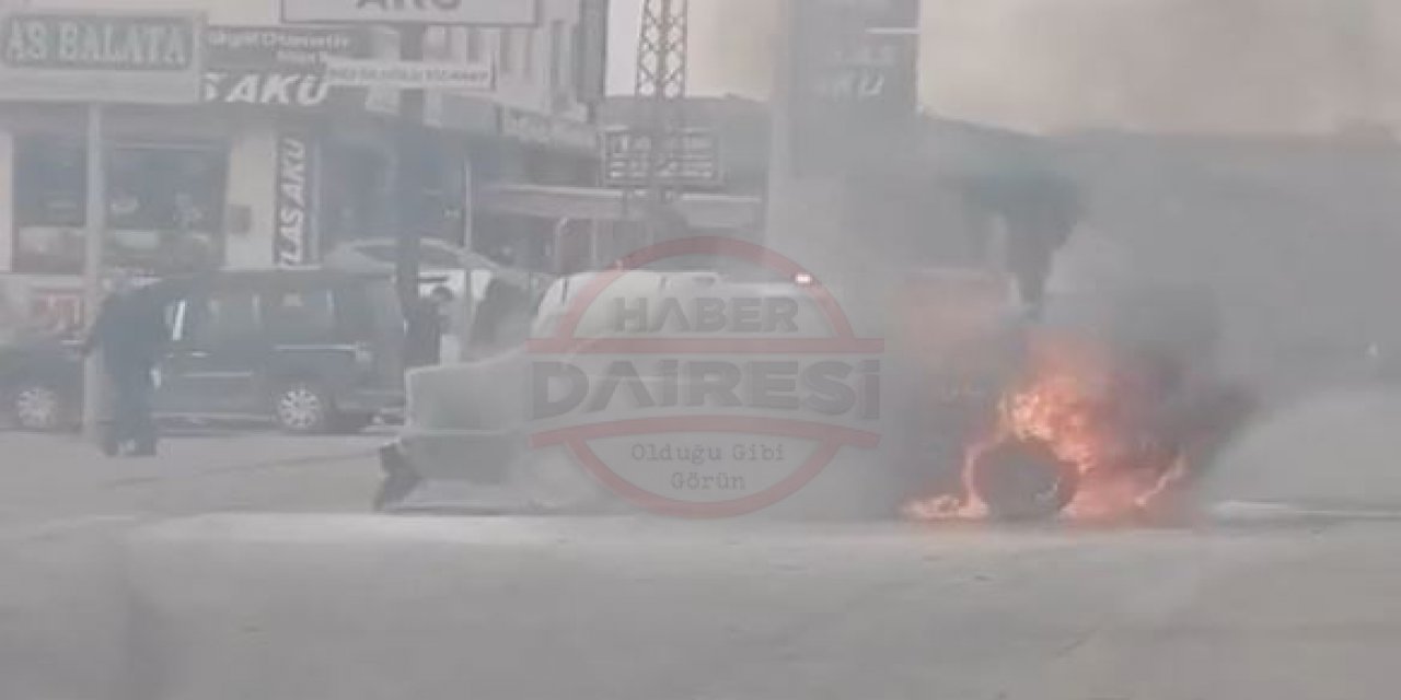 Son dakika: Konya’da bir kişi yol ortasında aracını ateşe verdi