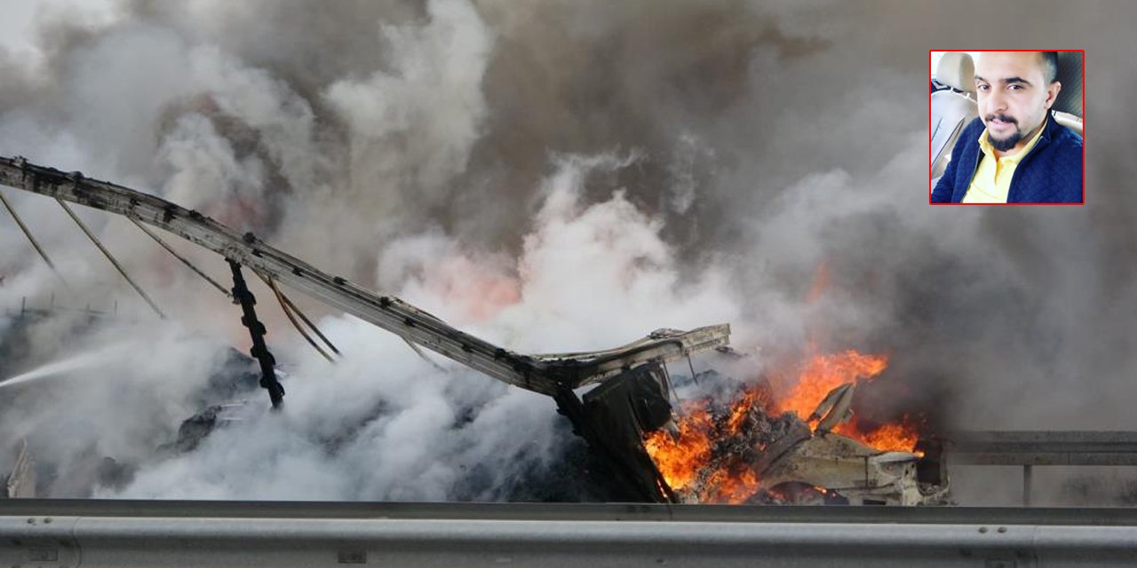Konya plakalı TIR’a otomobil çarptı! Alev alan otomobilin sürücüsü yanarak can verdi