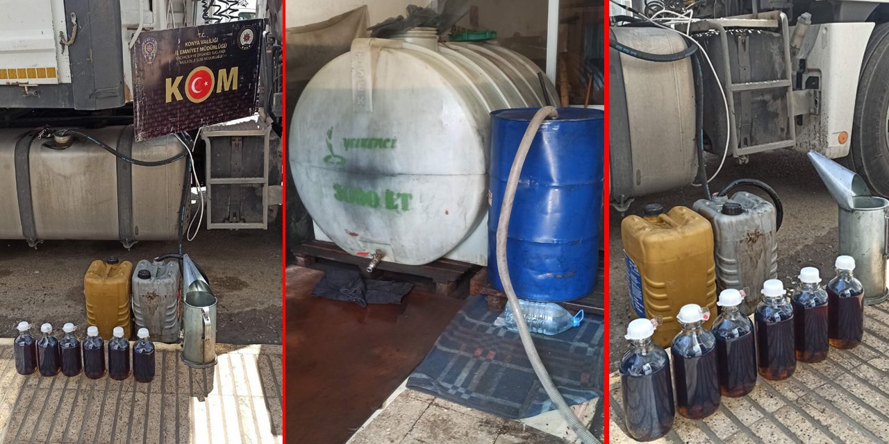 Konya’da iş yerine polis baskını: 2,5 ton kaçak akaryakıt ele geçirildi