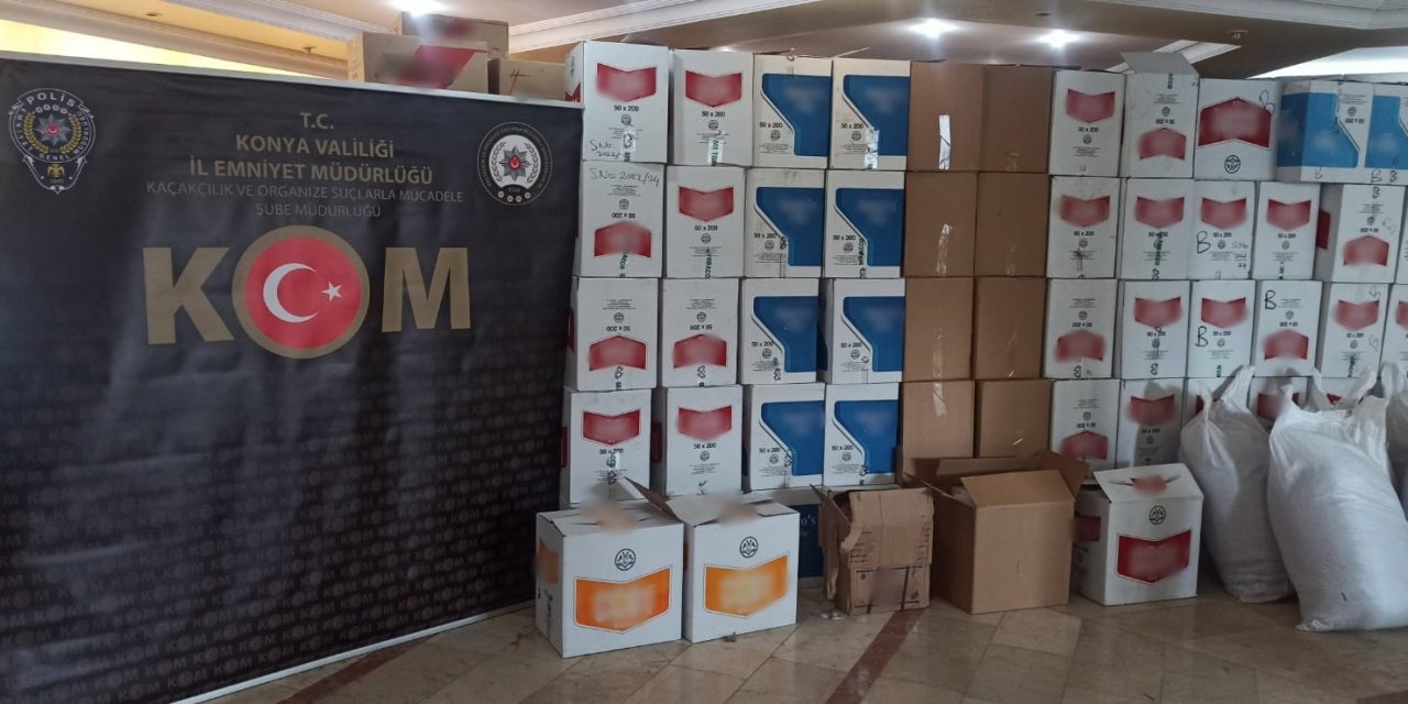 Konya’da kaçak sigara operasyonu! 585 kilo kaçak tütün ele geçirildi