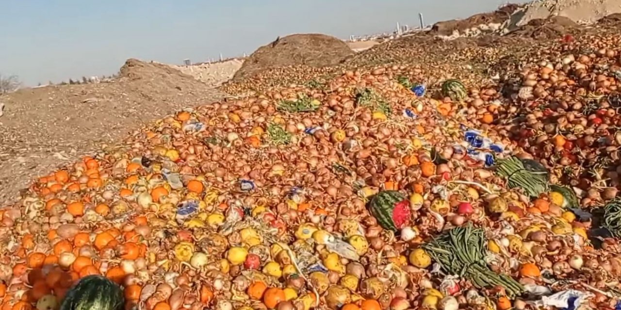 Bu kez adres Konya! Tonlarca sebze ve meyve araziye döküldü