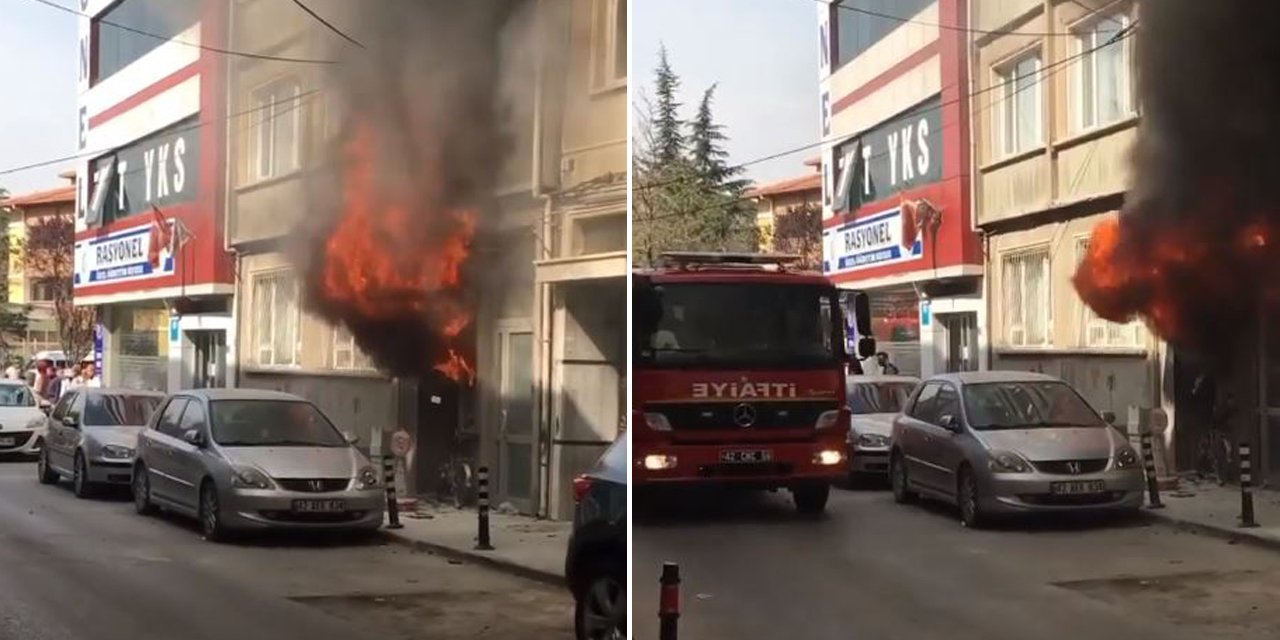 Konya’da iş yerinde korkutan yangın