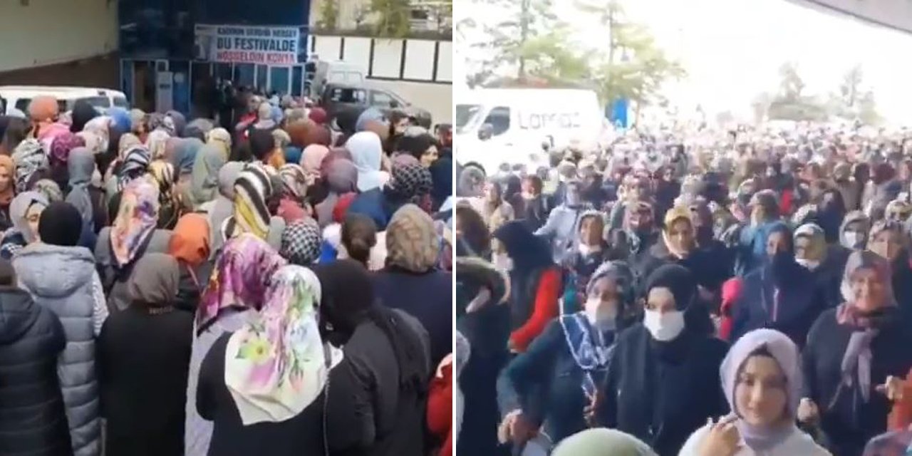 Konya’da indirim izdihamı! Kadınlar birbirini eziyordu