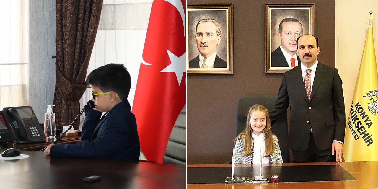 Konya'da valilik ve başkanlık koltukları çocuklara emanet