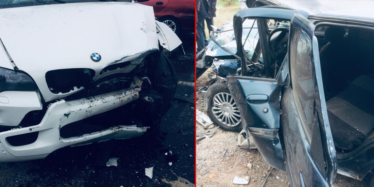 İki otomobil çarpıştı: 9 yaralı