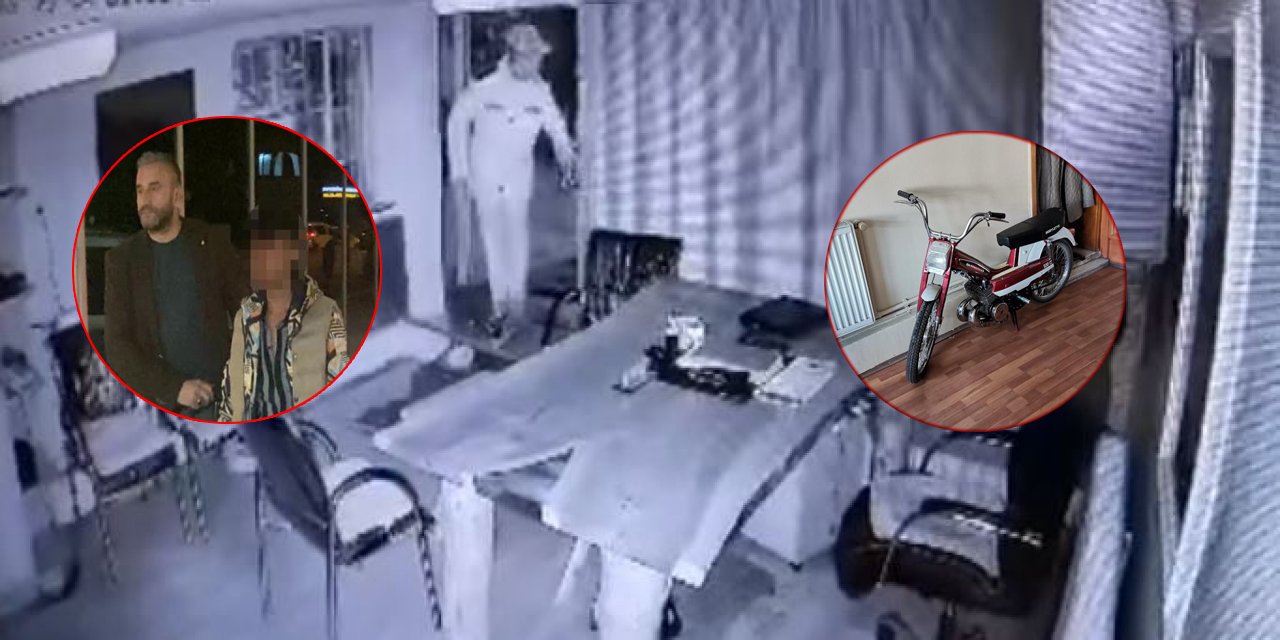 20 yıldır salonunda saklıyordu! Konya’da o motosikleti çalan şüpheli yakalandı