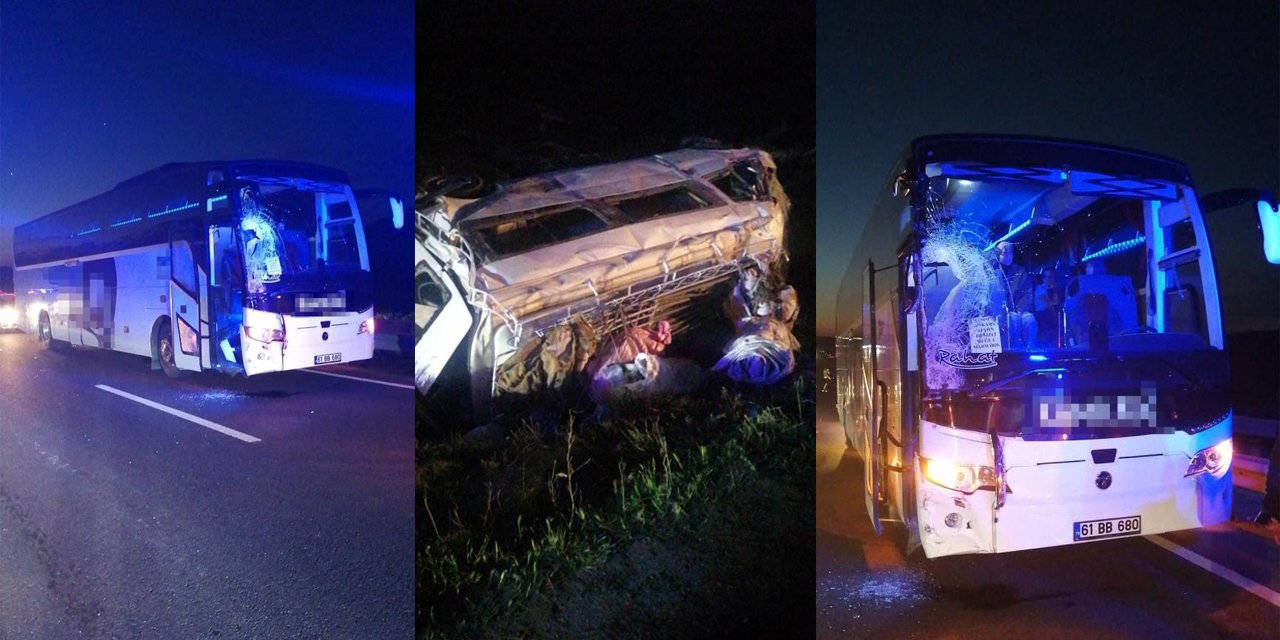 Yolcu otobüsü ile minibüs çarpıştı!