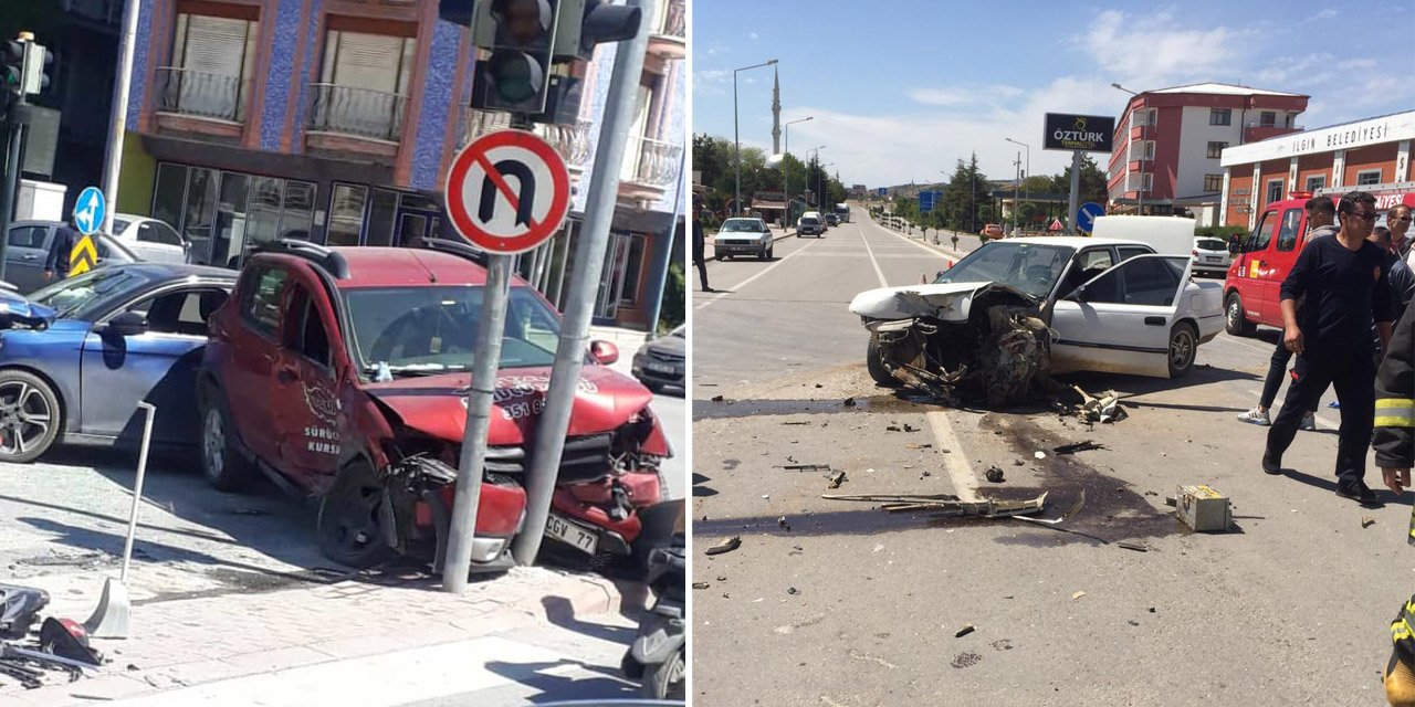 Konya’daki iki ayrı kazada 4 kişi yaralandı