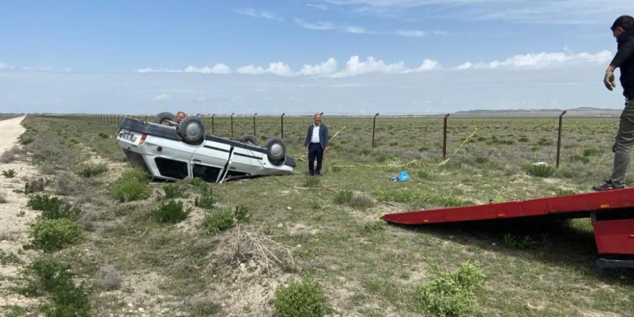 Konya’da devrilen otomobildeki 1 kişi öldü, 3 kişi de yaralandı