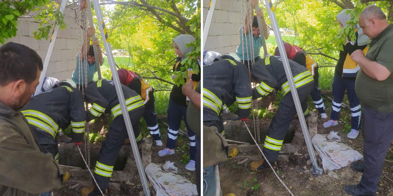 Konya’da bir genç temizlemek için indiği kuyuda mahsur kaldı