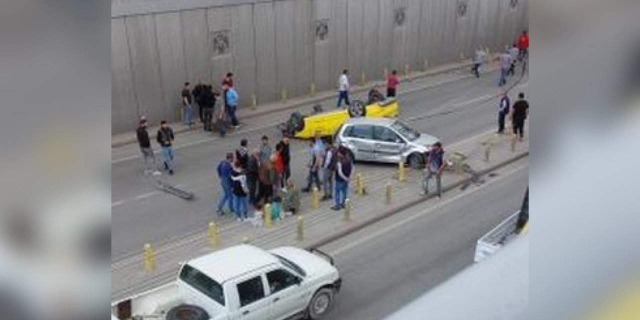 Konya’da daha önce 7 kişinin öldüğü alt geçitte korkutan kaza