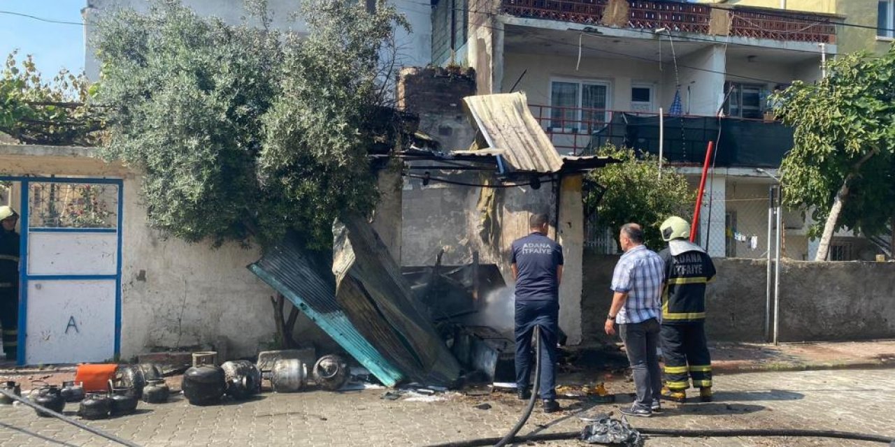 Depoda korkutan yangın: Mutfak tüpleri bomba gibi patladı