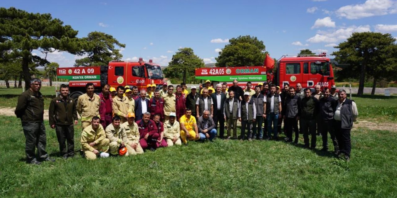 Konya’da orman yangını işçilerinin yangınla mücadele eğitimleri tamamlandı