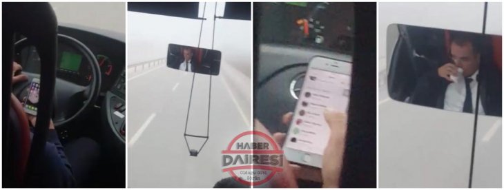Konya’da direksiyon başında WhatsApp durumlarına bakan otobüs şoförüne ceza!