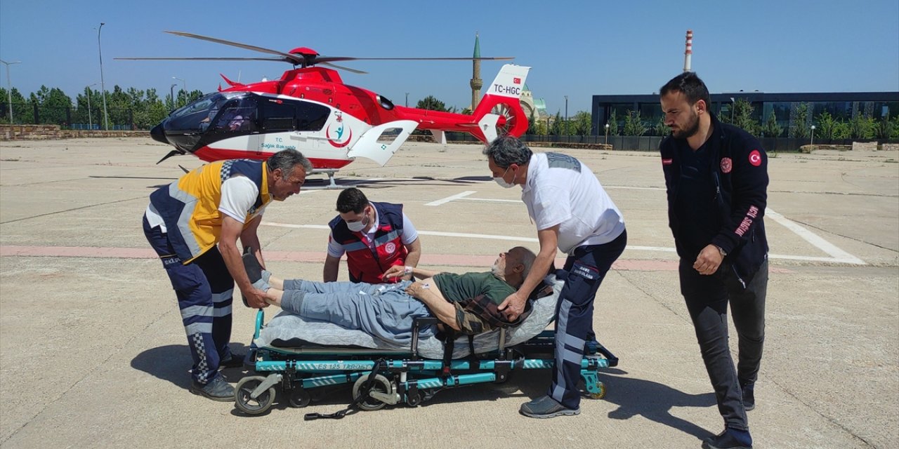 Konya’da yaylaya geldi, kalp krizi geçirince hava ambulansı yardıma koştu