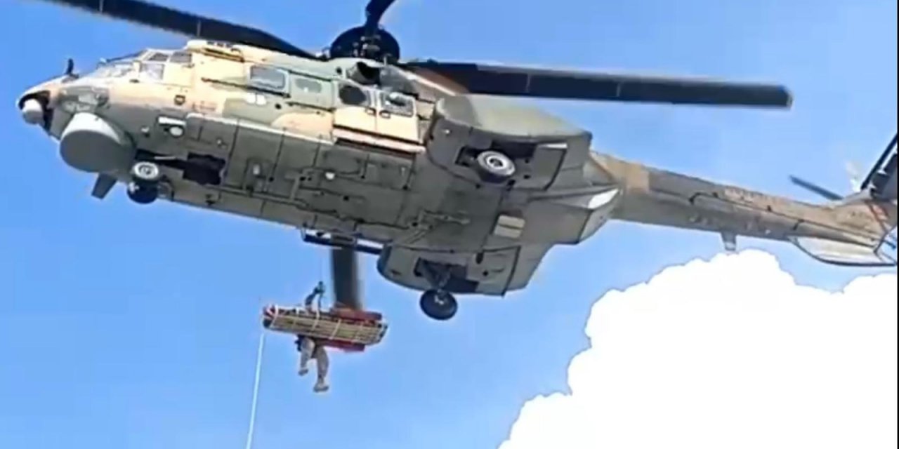 Konya’da dağda yaralanan elektrik ustası askeri helikopterle kurtarıldı