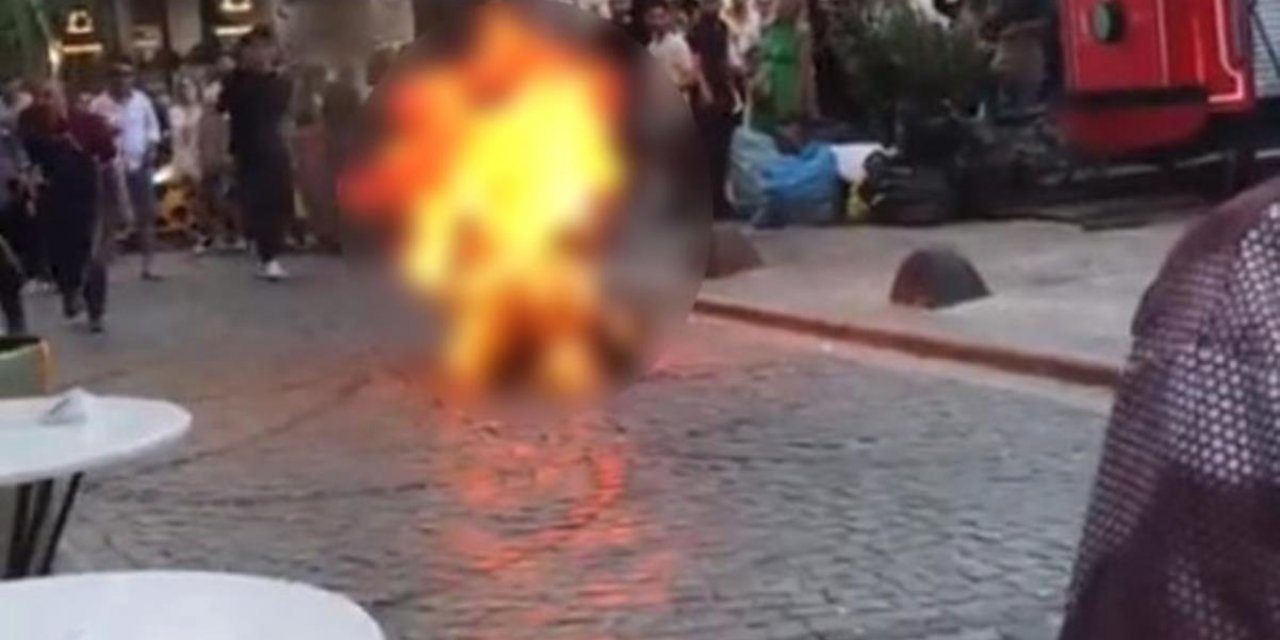 Galata Kulesi yakınında kendini yakmak istedi