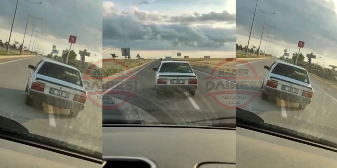 Konya yolunda bir sürücü trafikte korku dolu anlar yaşattı