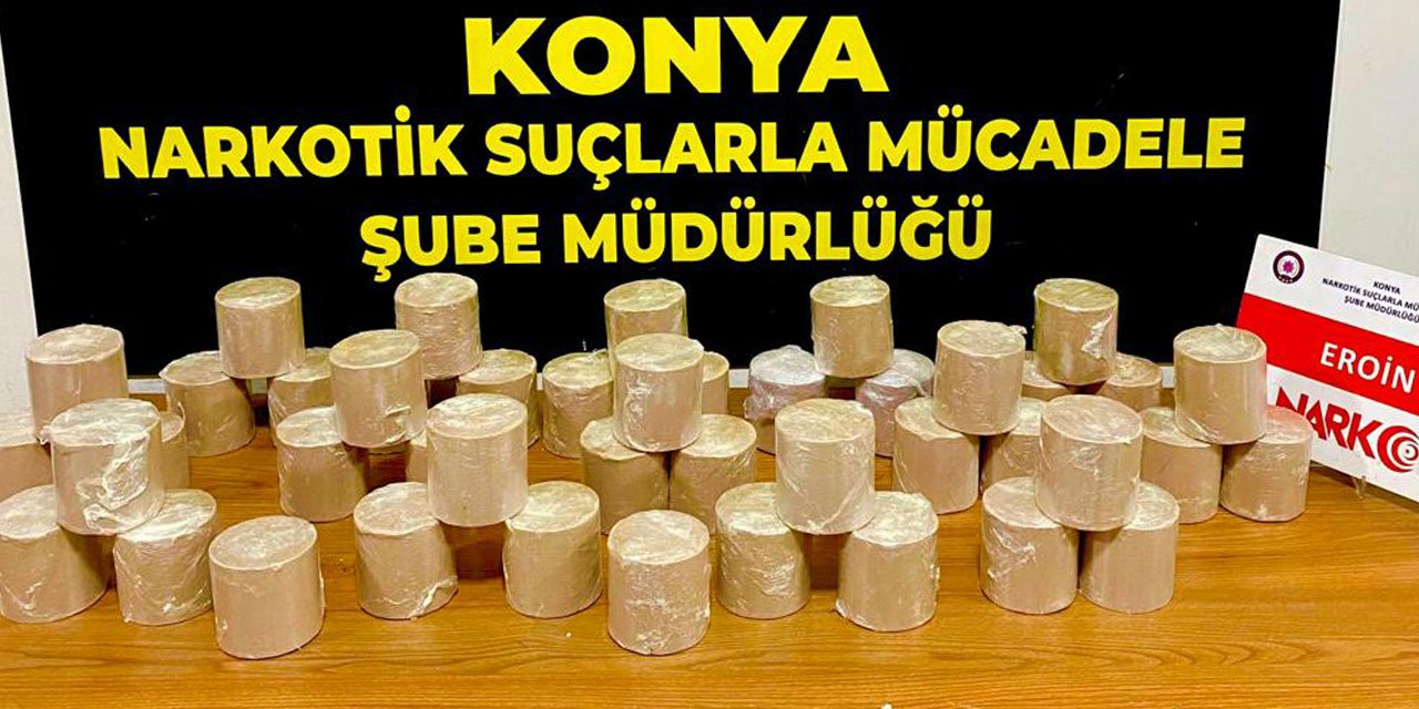 Konya’da uyuşturucu tacirlerine darbe! 22 kilo eroin ele geçirildi