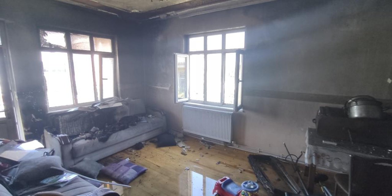 Konya’da yabancı uyruklu ailenin evi yandı