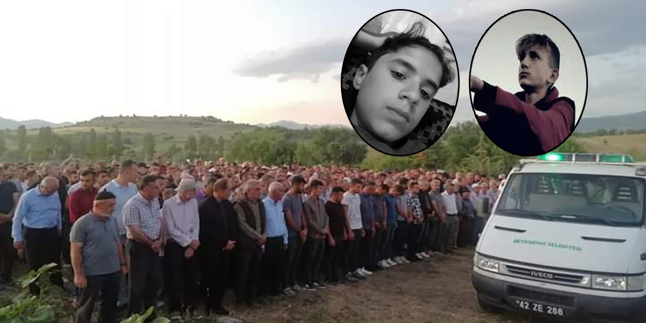 Konya’da gölette boğulan 2 çocuk son yolculuğa uğurlandı