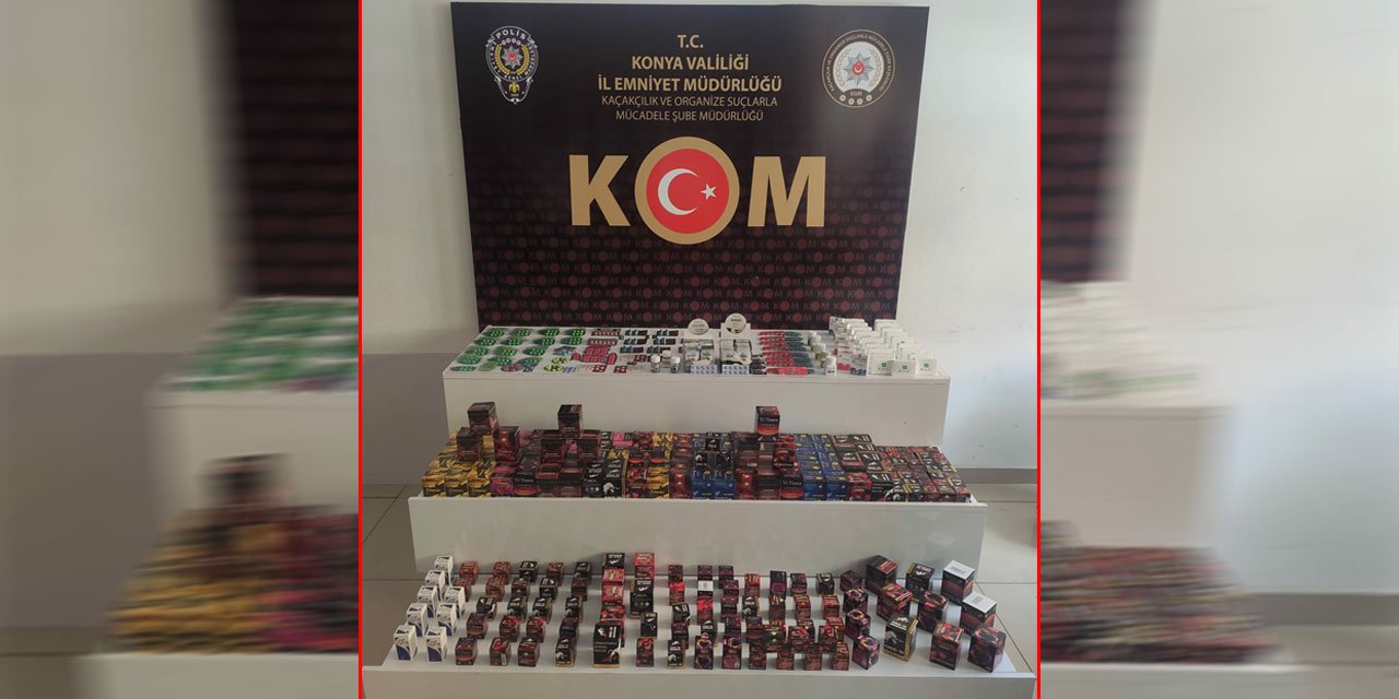 Konya’da polis operasyonu! Çok sayıda tıbbi ürün ele geçirildi