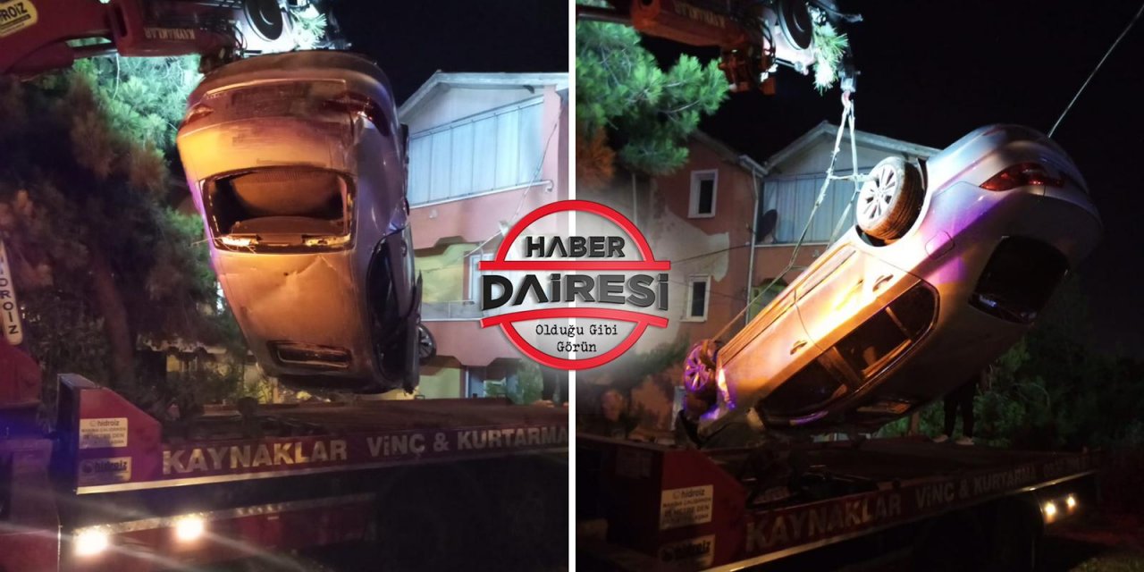 Konya’da otomobil evin bahçesine uçtu: 2 yaralı