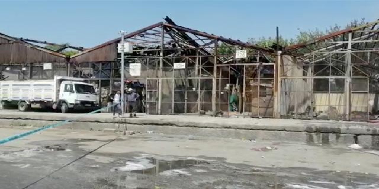 Toptancı halinde yangın paniği!