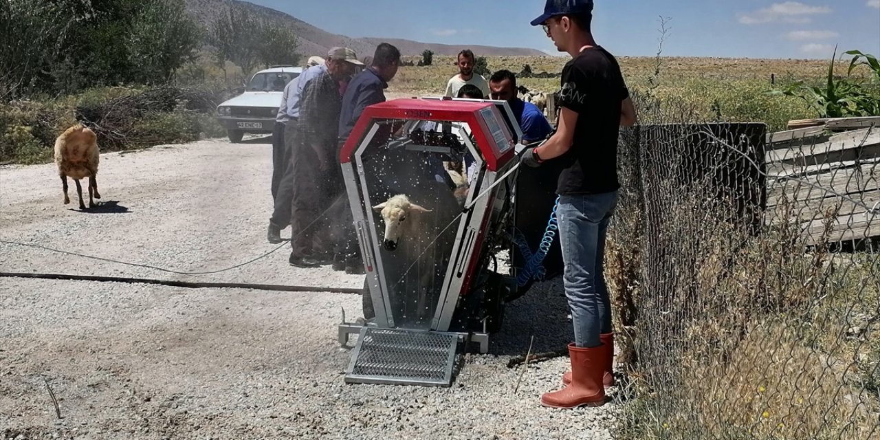 Konya’da mobil koyun banyoluğu ile hayvanlar yıkanıp, ilaçlanıyor