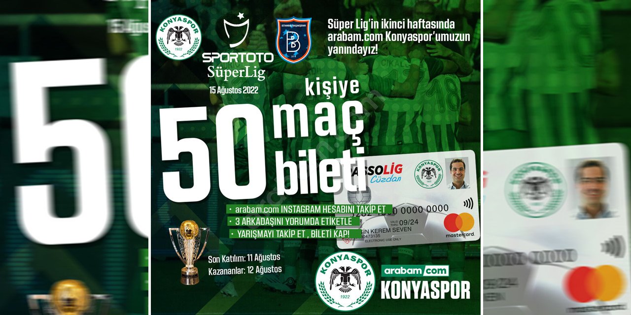 Arabamcom, 50 Konyaspor taraftarına maç bileti çekilişi başvurusu I TIKLA, BAŞVUR