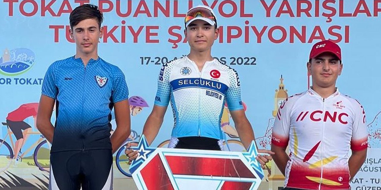 Selçuklu Belediyespor’lu pedallar kürsüden inmedi