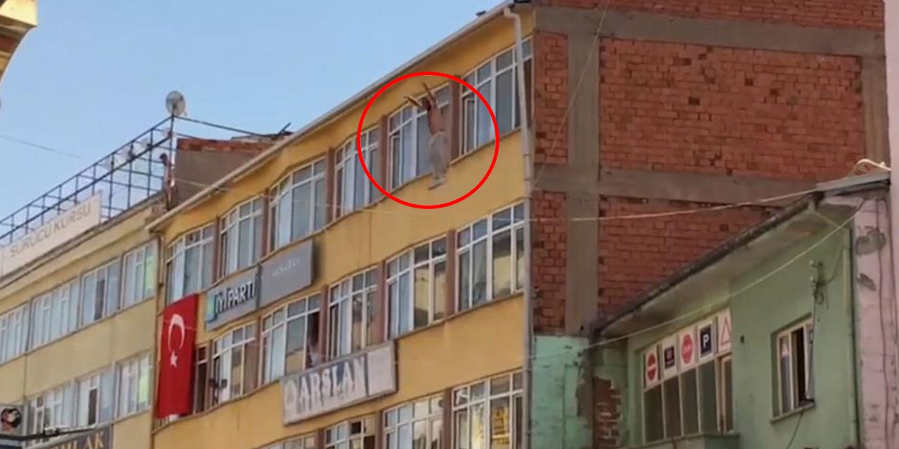 Bunalıma giren genç 5 kattan atladı, o anlar kameraya yansıdı