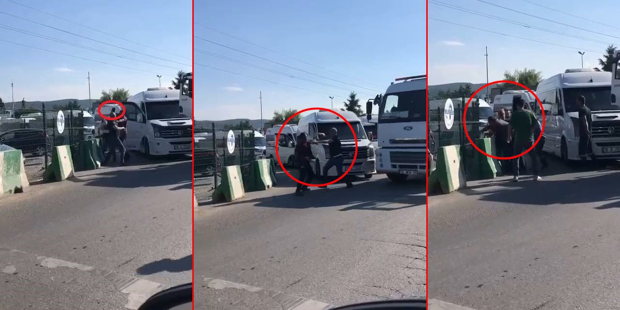 Karayolunu boks ringine çevirdiler: İki sürücünün kavgası kamerada