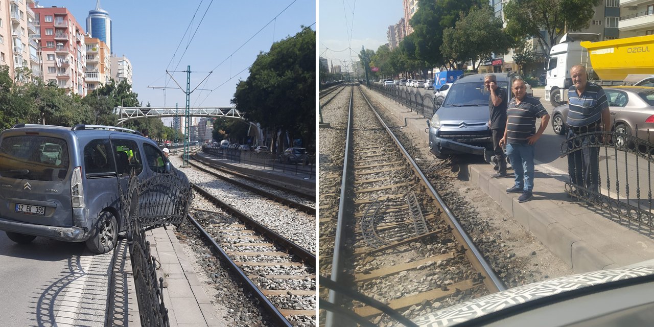 Konya’da tramvay seferlerini aksatan kaza