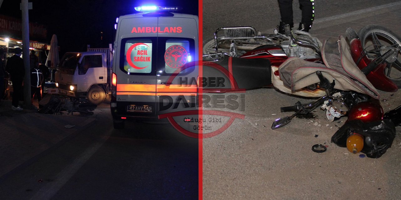 Konya’da kamyonetle motosiklet çarpıştı: 1’i ağır 2 yaralı