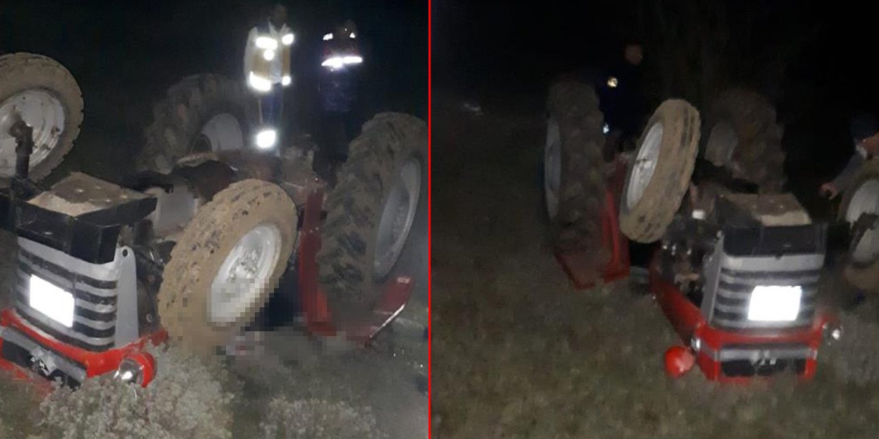 Tarlada devrilen traktörün altında kalan çiftçi öldü
