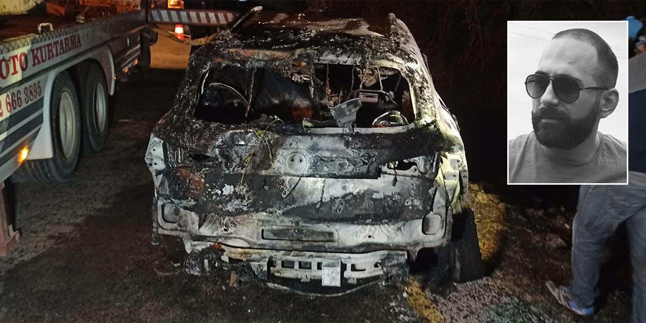 Feci kaza: Yanan otomobilde can verdi