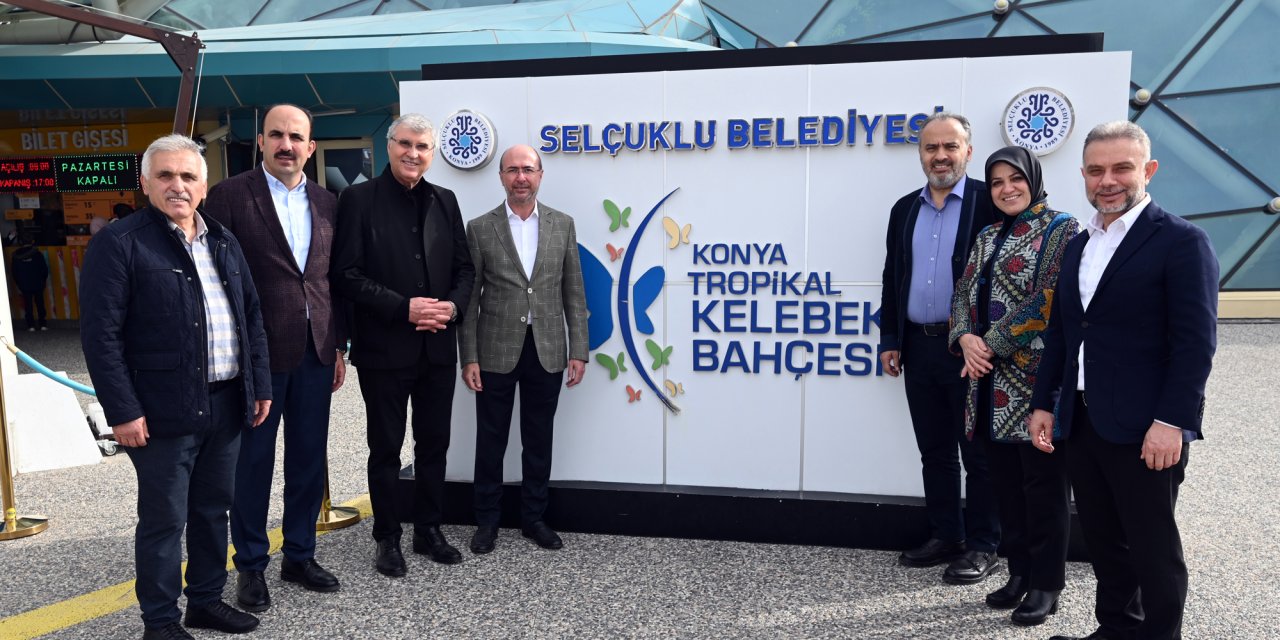 AK Partili yöneticiler Konya Tropikal Kelebek Bahçesini gezdi