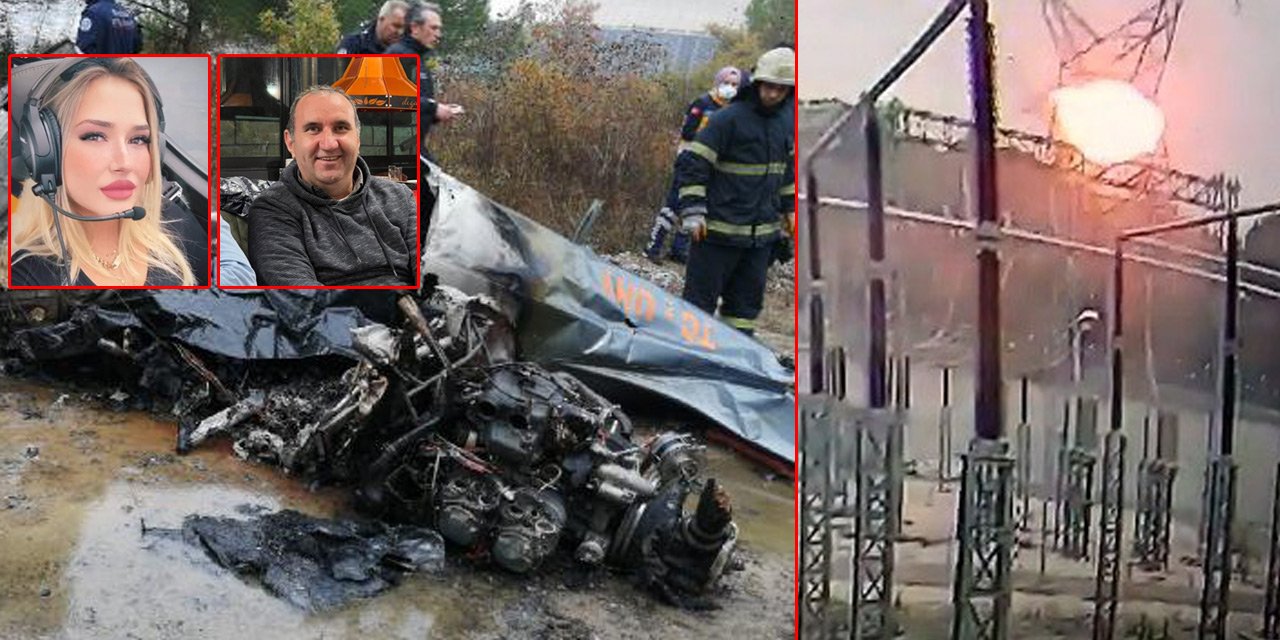 380 bin voltluk ölüm! İki kişinin öldüğü uçak kazası kameraya yansıdı