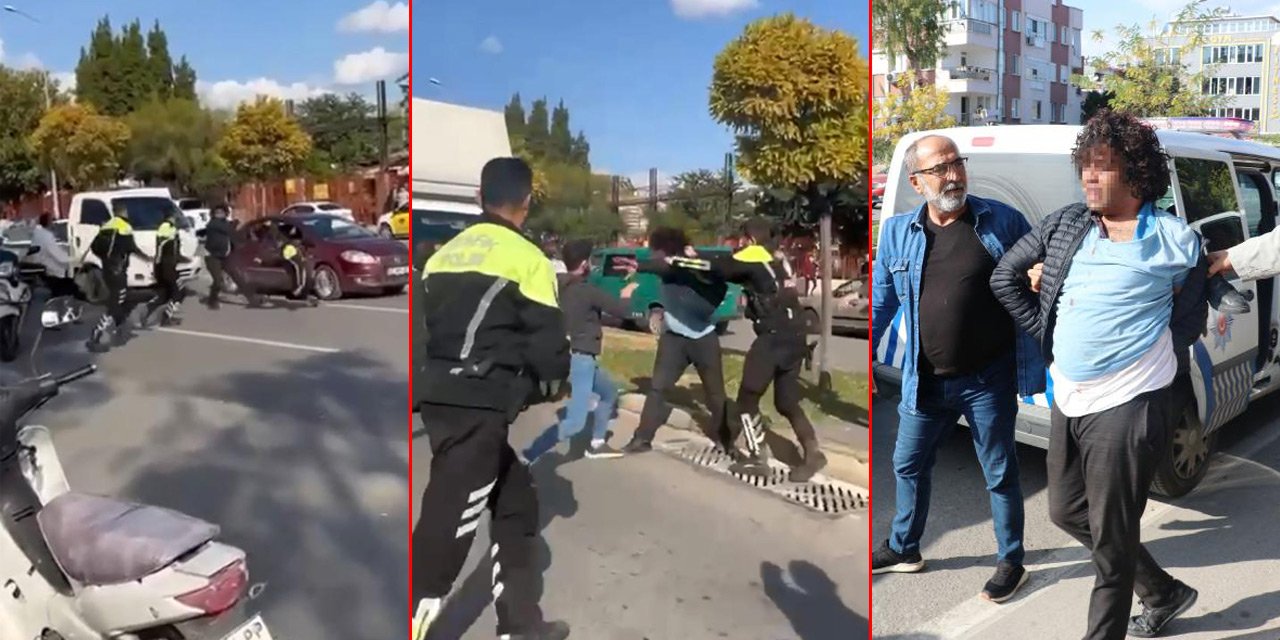 Motokurye belge isteyen polislere saldırdı: 3’ü polis 4 yaralı!