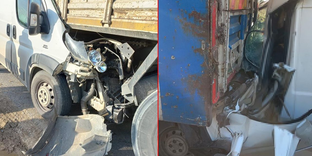 Ticari araç kamyona ok gibi saplandı: 2 ölü
