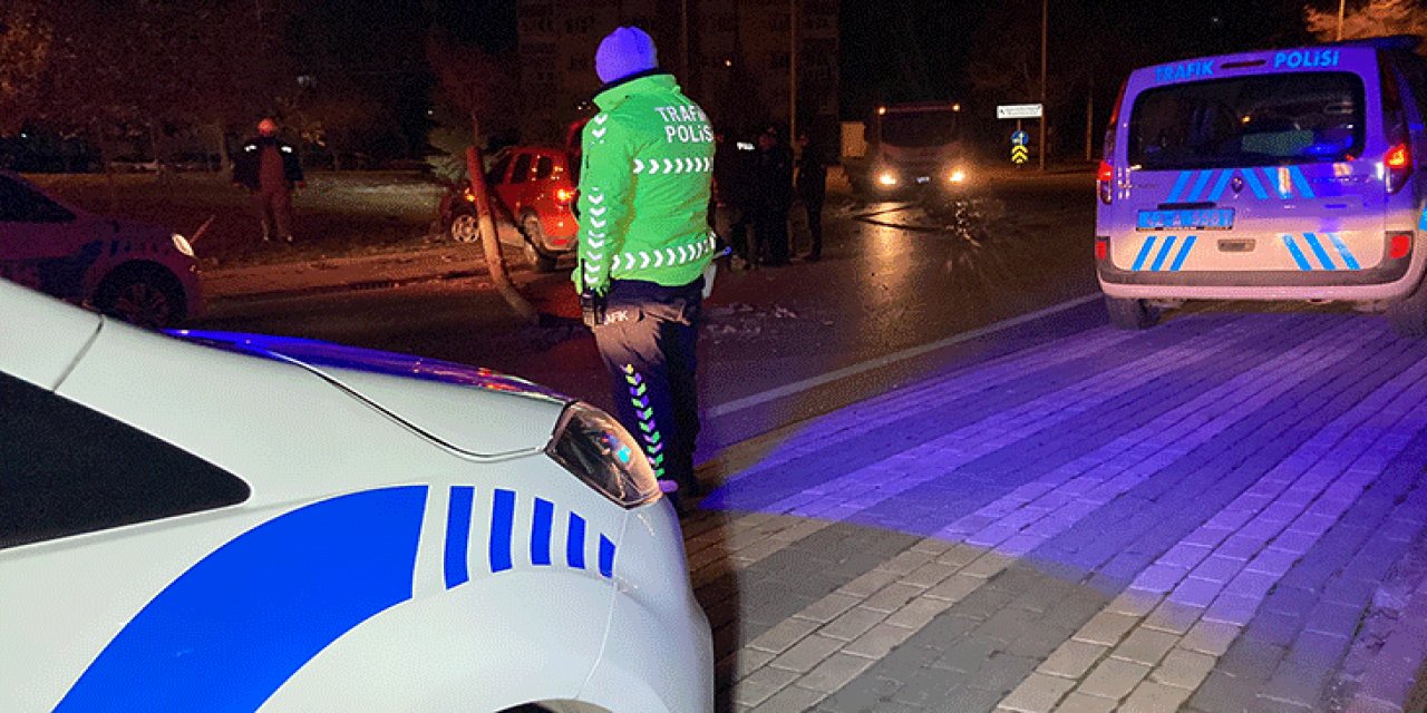 Konya’da trafik polisi babanın ihbar ettiği ehliyetsiz sürücü kaza yapınca durdu