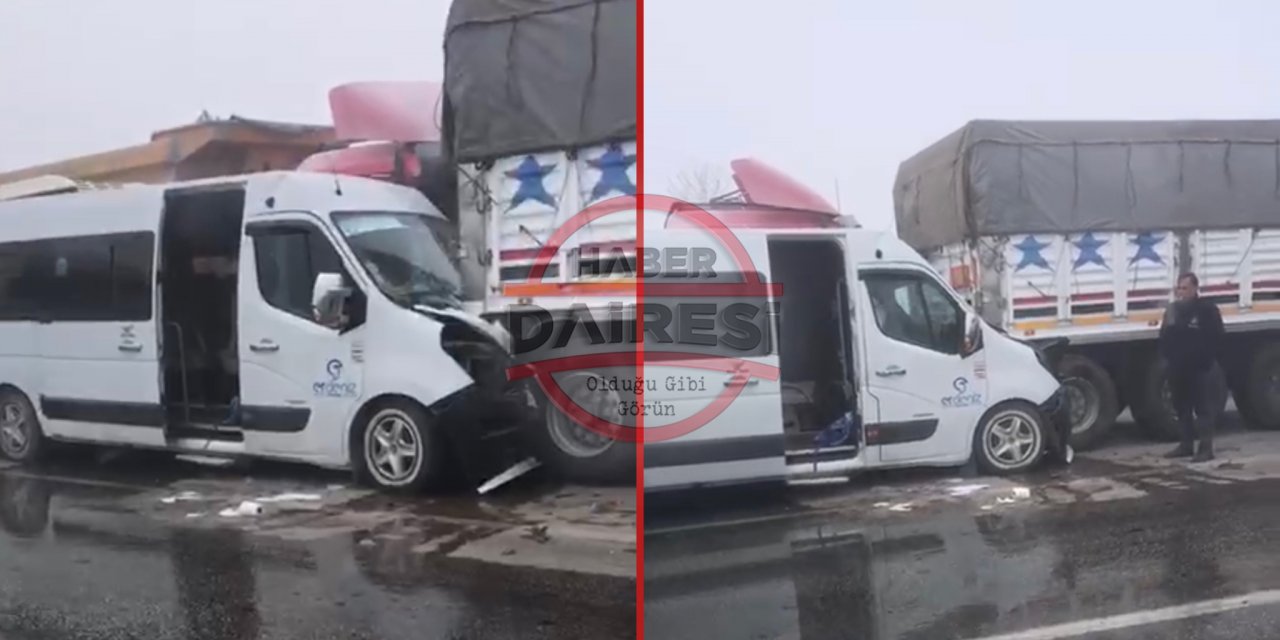 Konya’da biri öğrenci servisi 3 araç kaza yaptı! 20 yaralı var