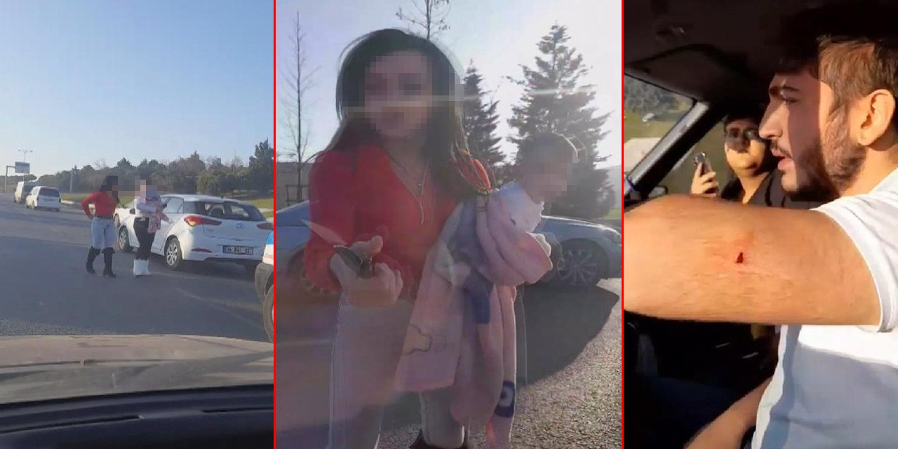 Bıçakla terör estirdi! Kadın sürücü sağlık çalışanını bıçakladı, gazetecilere saldırdı
