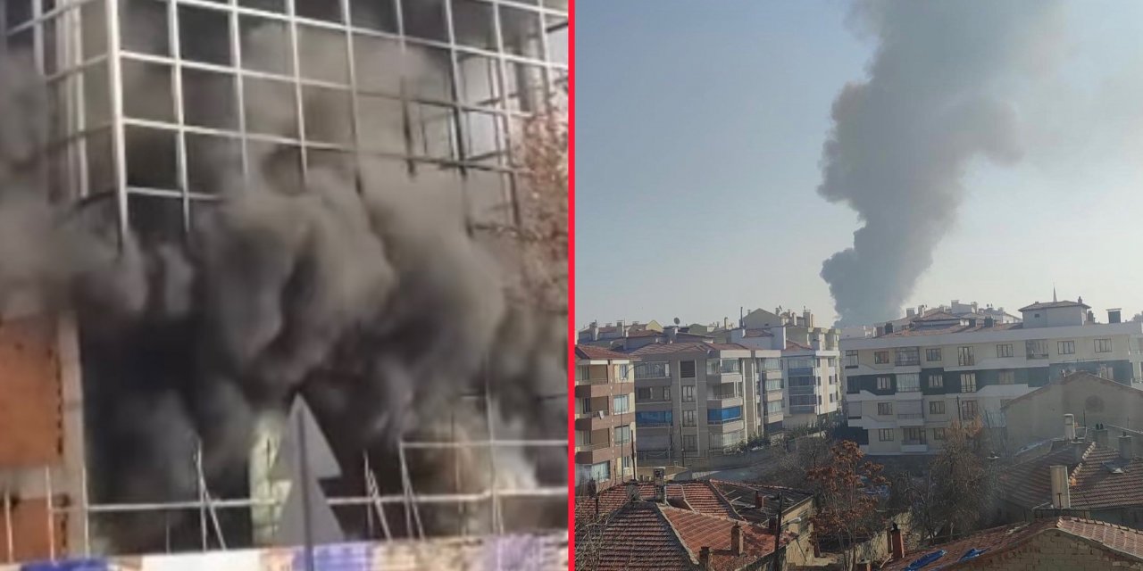 Son Dakika: Konya'da inşaat halindeki binada yangın çıktı!