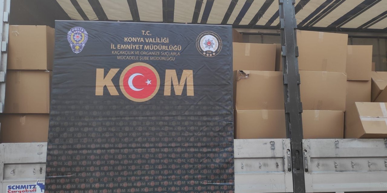 Konya’da 5 milyon lira değerinde kaçak sigara ele geçirildi