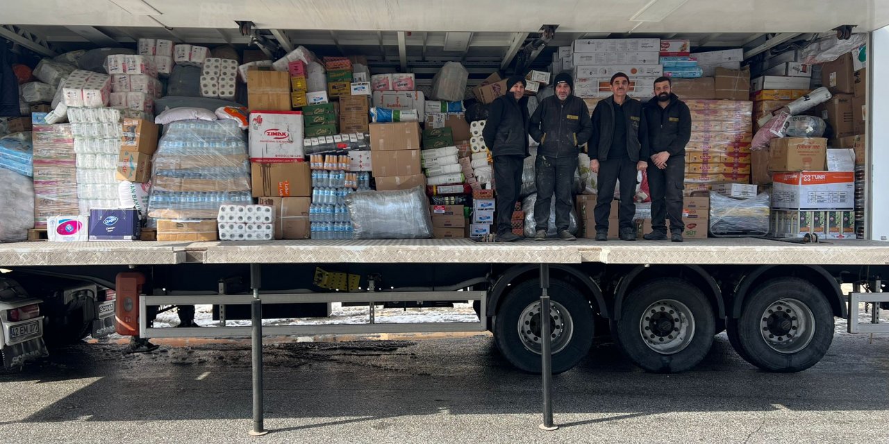 Konya BÜSAN Sanayi esnafından depremzedelere yardım eli uzandı