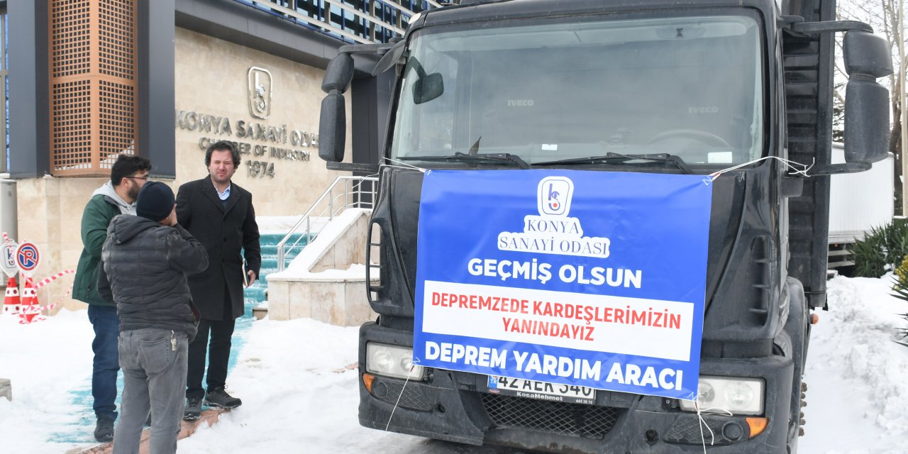 Konya Sanayi Odası deprem bölgelerine 10 TIR yardım gönderdi