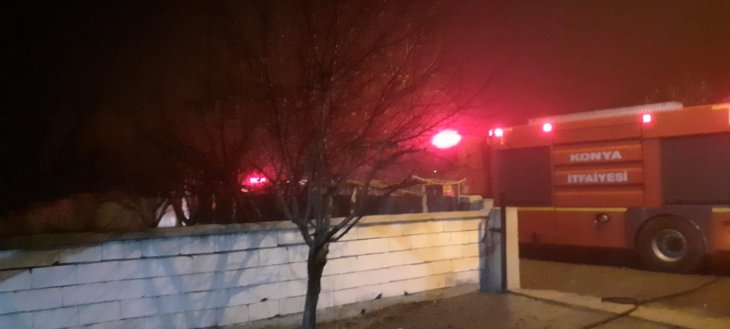 Konya’da bir binanın kalorifer dairesinde yangın çıktı
